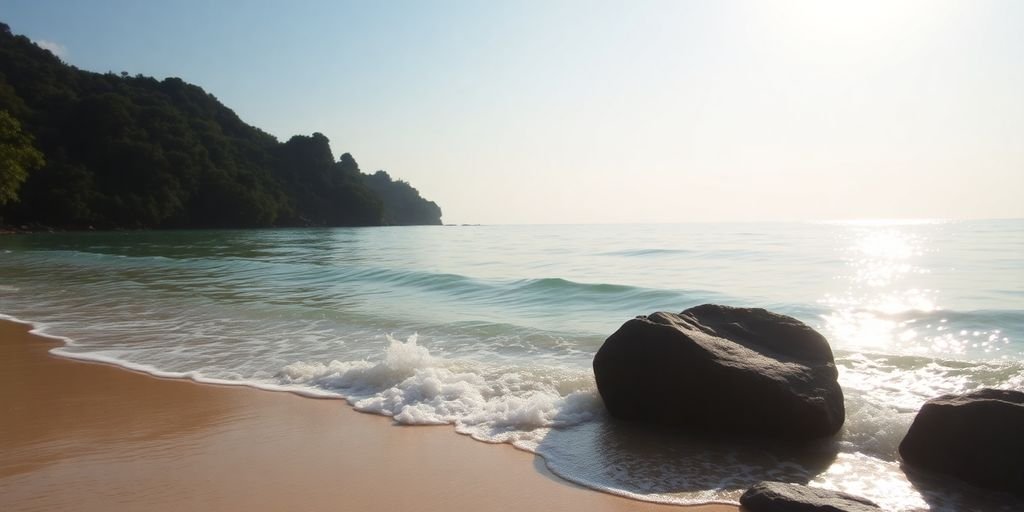 Calm beach in Thailand, perfect for depression rehab.
