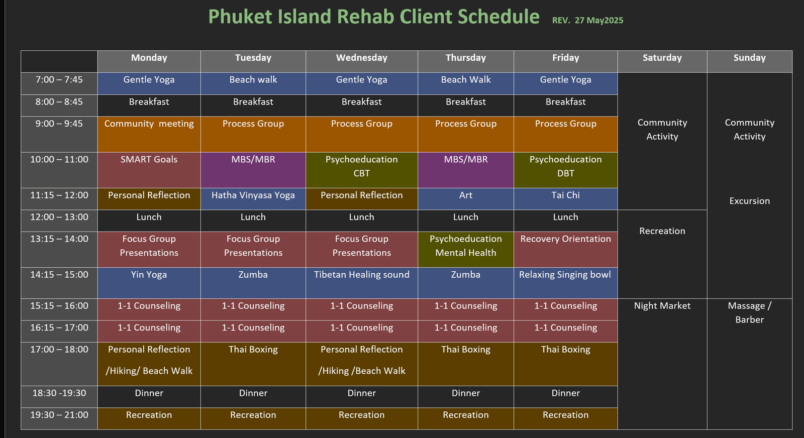 time table
